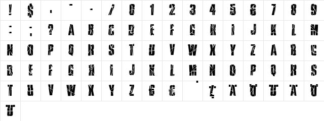 RupturedSans Regular Character Map RupturedSans Regular Character Map