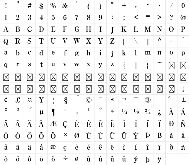 A-OTF Ryumin Pr5 B-KL Character Map A-OTF Ryumin Pr5 B-KL Character Map