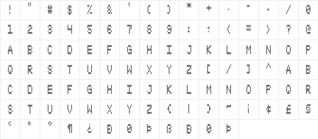 S4QUFX Regular Character Map