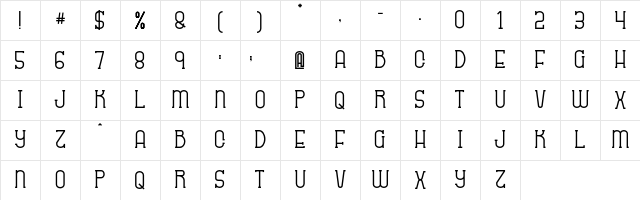 SABITYPE Regular Character Map