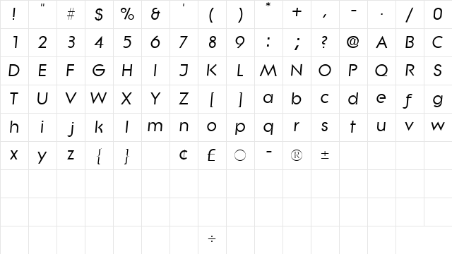 SaborSSK Italic Character Map SaborSSK Italic Character Map