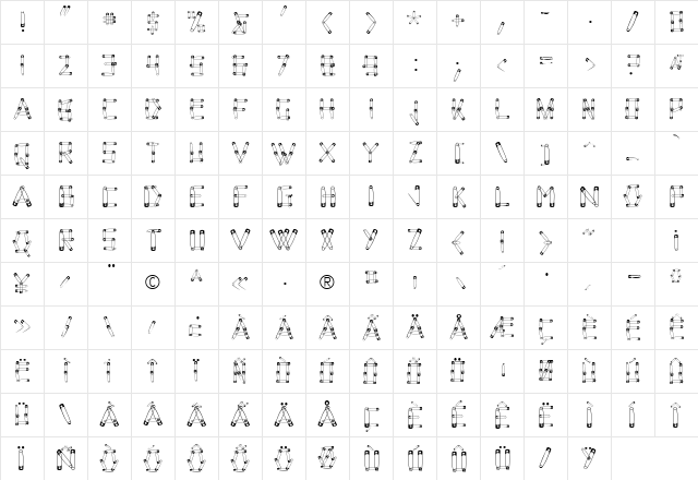 SafetyPinned Regular Character Map