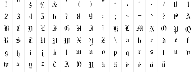 naked monk Regular Character Map