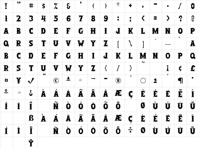 Salloon Regular Character Map Salloon Regular Character Map