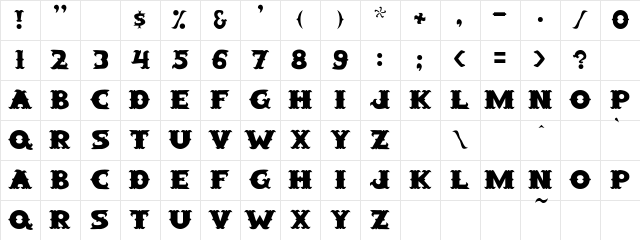 SaloonExt Regular Character Map SaloonExt Regular Character Map