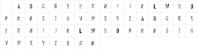 SALVAGE Regular Character Map SALVAGE Regular Character Map