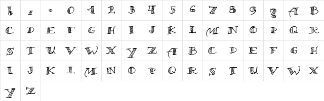 Samba! Regular Character Map Samba! Regular Character Map