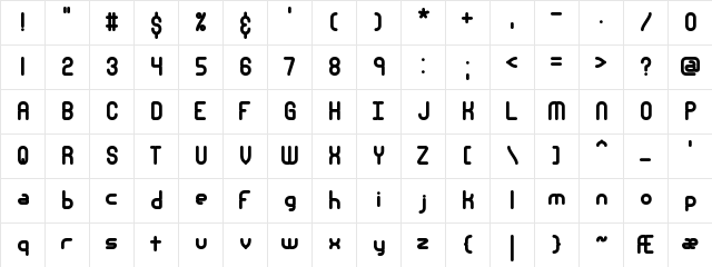 Nanosecond Thick BRK Normal Character Map