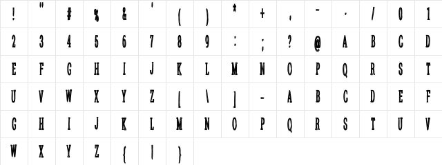 Sanek Regular Character Map