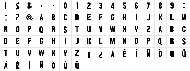 SANTO Regular Character Map