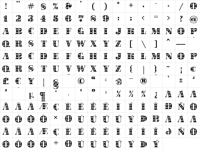 SapphireSativa Regular Character Map SapphireSativa Regular Character Map