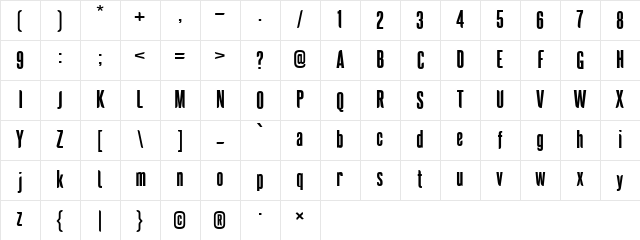 Saridona Regular Character Map