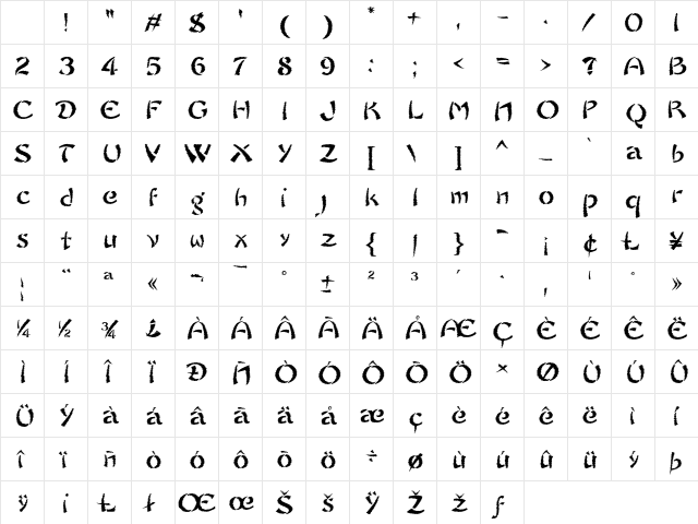 Sayonara Trash Free Regular Character Map Sayonara Trash Free Regular Character Map