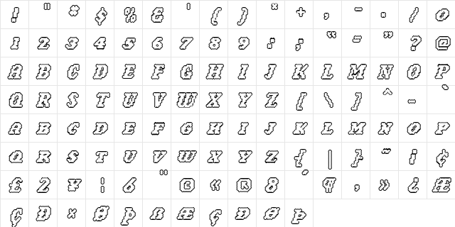Narly Medium Character Map Narly Medium Character Map