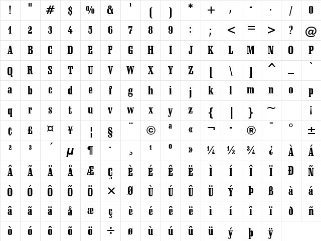 Schadow Black Character Map