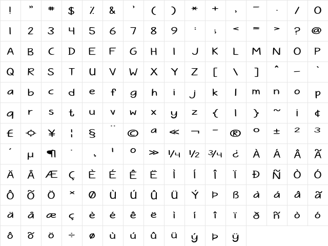 School Path Extra-expanded Regular Character Map