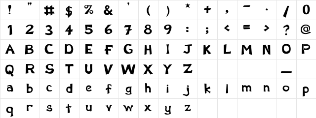 SchwarzWald Regular Character Map