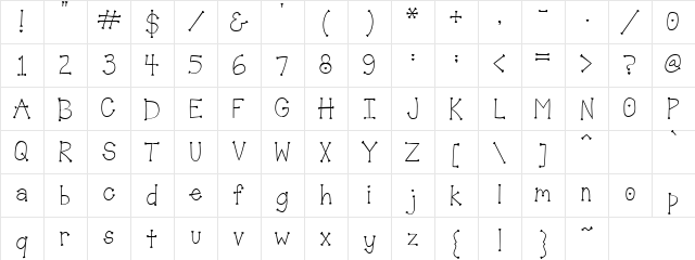 Scrap Hearts Regular Character Map