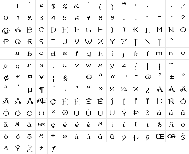 Scrapbook Curls Expanded Bold Character Map Scrapbook Curls Expanded Bold Character Map