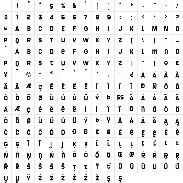 Screengem Regular Character Map Screengem Regular Character Map
