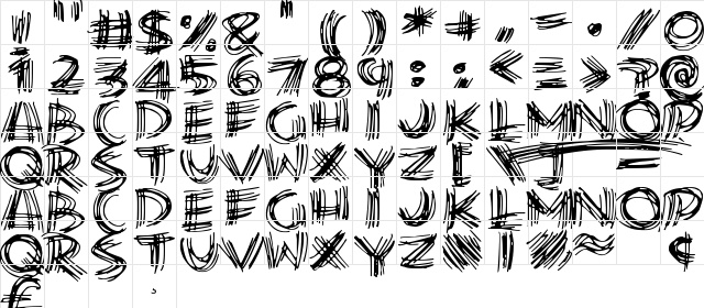 Scribble Lines Regular Character Map
