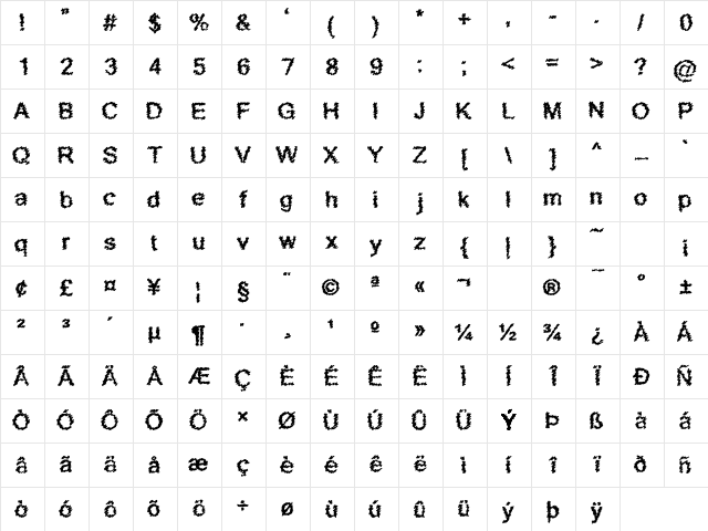 Scribbled Regular Character Map