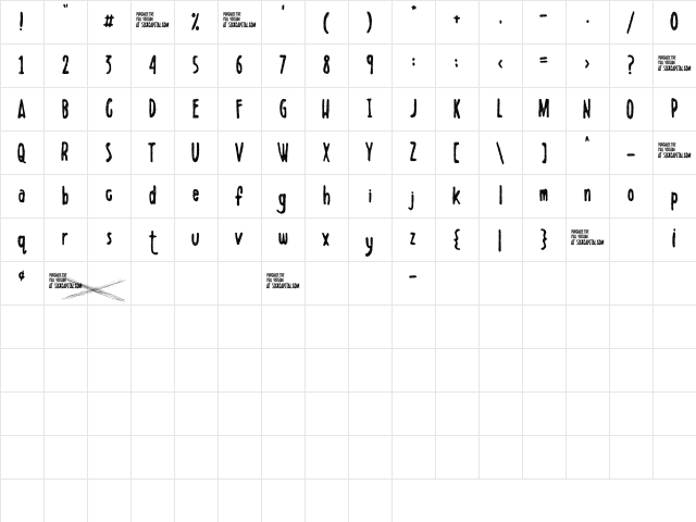 Scribblet Demo Regular Character Map Scribblet Demo Regular Character Map