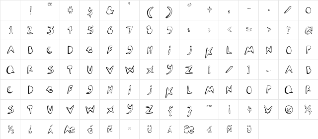 SEA MONSTER Regular Character Map SEA MONSTER Regular Character Map