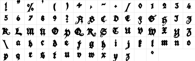 Season of the Witch Black Regular Character Map Season of the Witch Black Regular Character Map