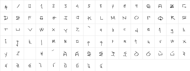 SecondAvenue Regular Character Map SecondAvenue Regular Character Map