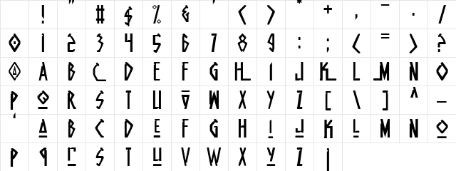 Native Alien Regular Character Map Native Alien Regular Character Map