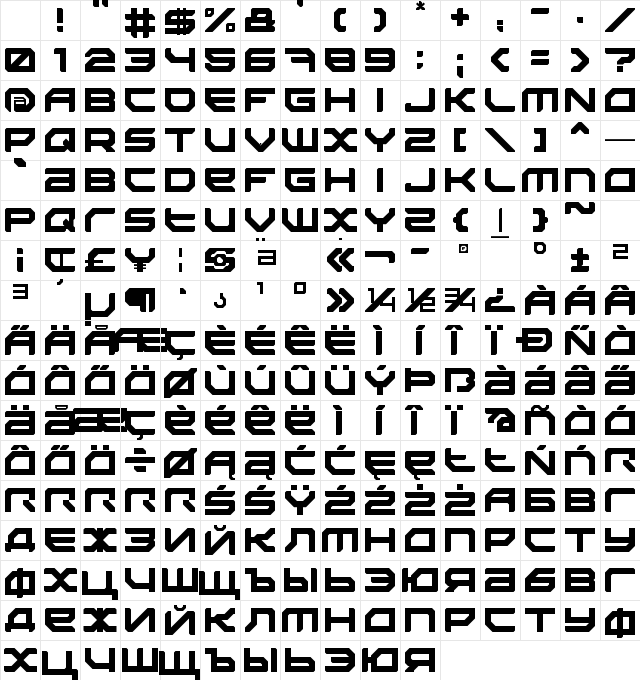 Sector 034 Regular Character Map Sector 034 Regular Character Map