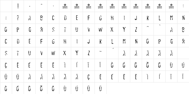SEDEX PERSONAL USE Regular Character Map SEDEX PERSONAL USE Regular Character Map