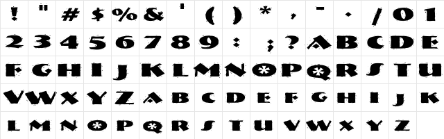 NatividadExtended Regular Character Map