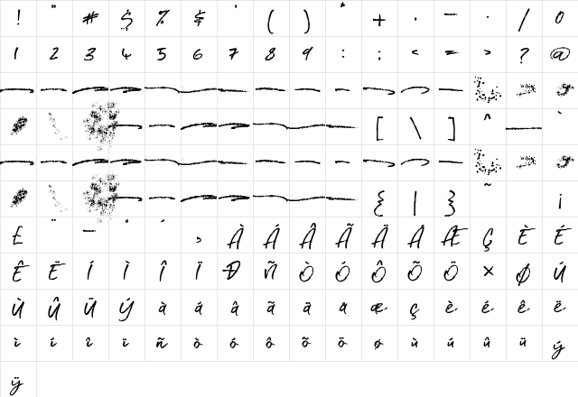 Serial Catch Extras Black Regular Character Map