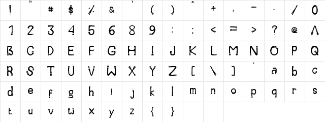 Serunaitype Regular Character Map Serunaitype Regular Character Map