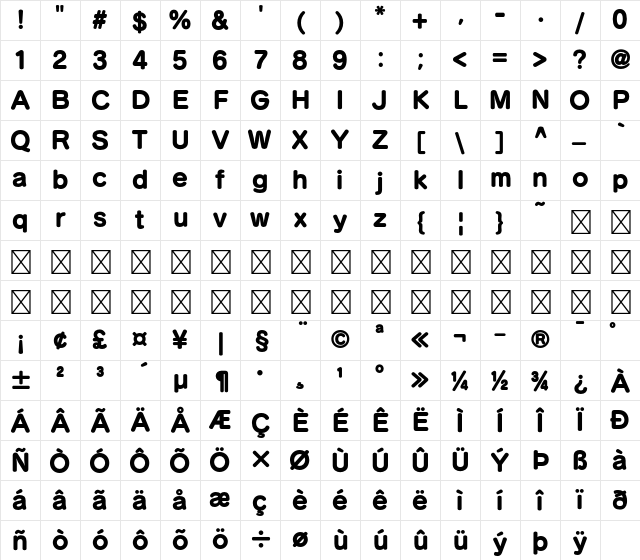 FOT-Seurat Pro EB Character Map