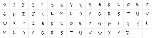 SewnTight Regular Character Map SewnTight Regular Character Map