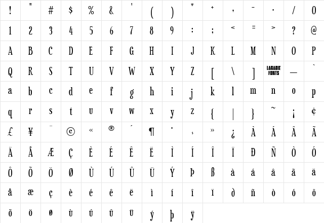 Sexsmith Regular Character Map