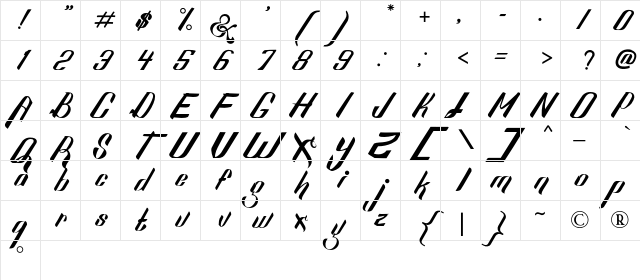 Sexy Shout Sexy Shout Character Map