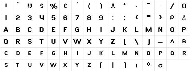 SF Atarian System Extended Regular Character Map