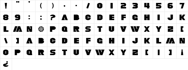 SF Fortune Wheel Extended Regular Character Map