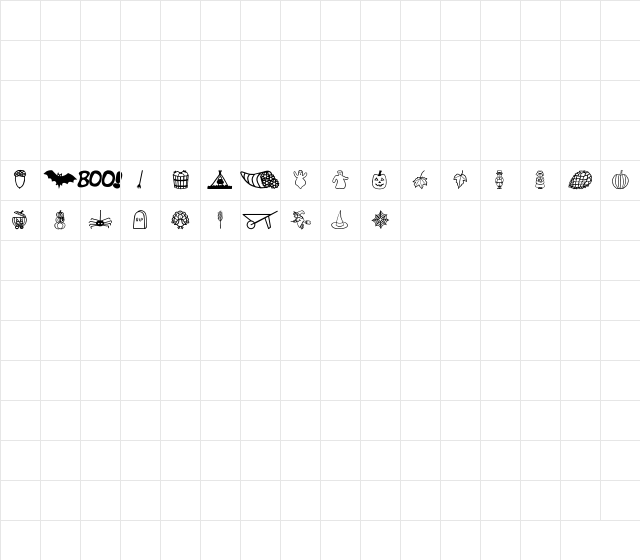 NDC Autumn Dings Regular Character Map