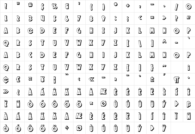 SF Speakeasy Shaded Regular Character Map