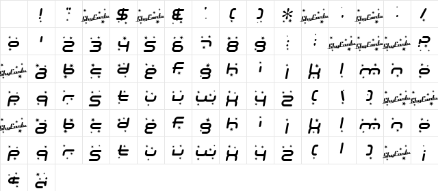 SF Technodelight Italic Character Map SF Technodelight Italic Character Map