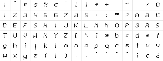 SF Telegraphic Bold Italic Character Map