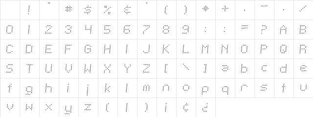SF Telegraphic Light Italic Character Map SF Telegraphic Light Italic Character Map