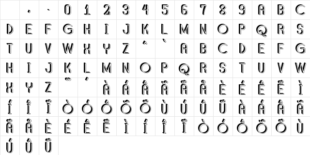 Shadded South Regular Character Map Shadded South Regular Character Map