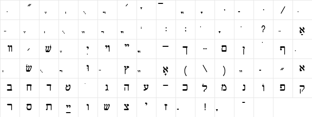 ShalomOldStyle Regular Character Map ShalomOldStyle Regular Character Map