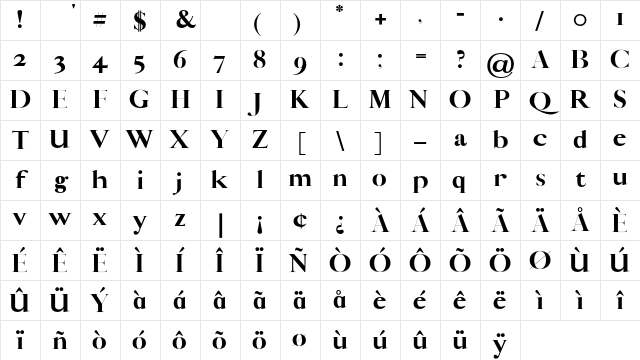 Sharis Black Bold Character Map Sharis Black Bold Character Map